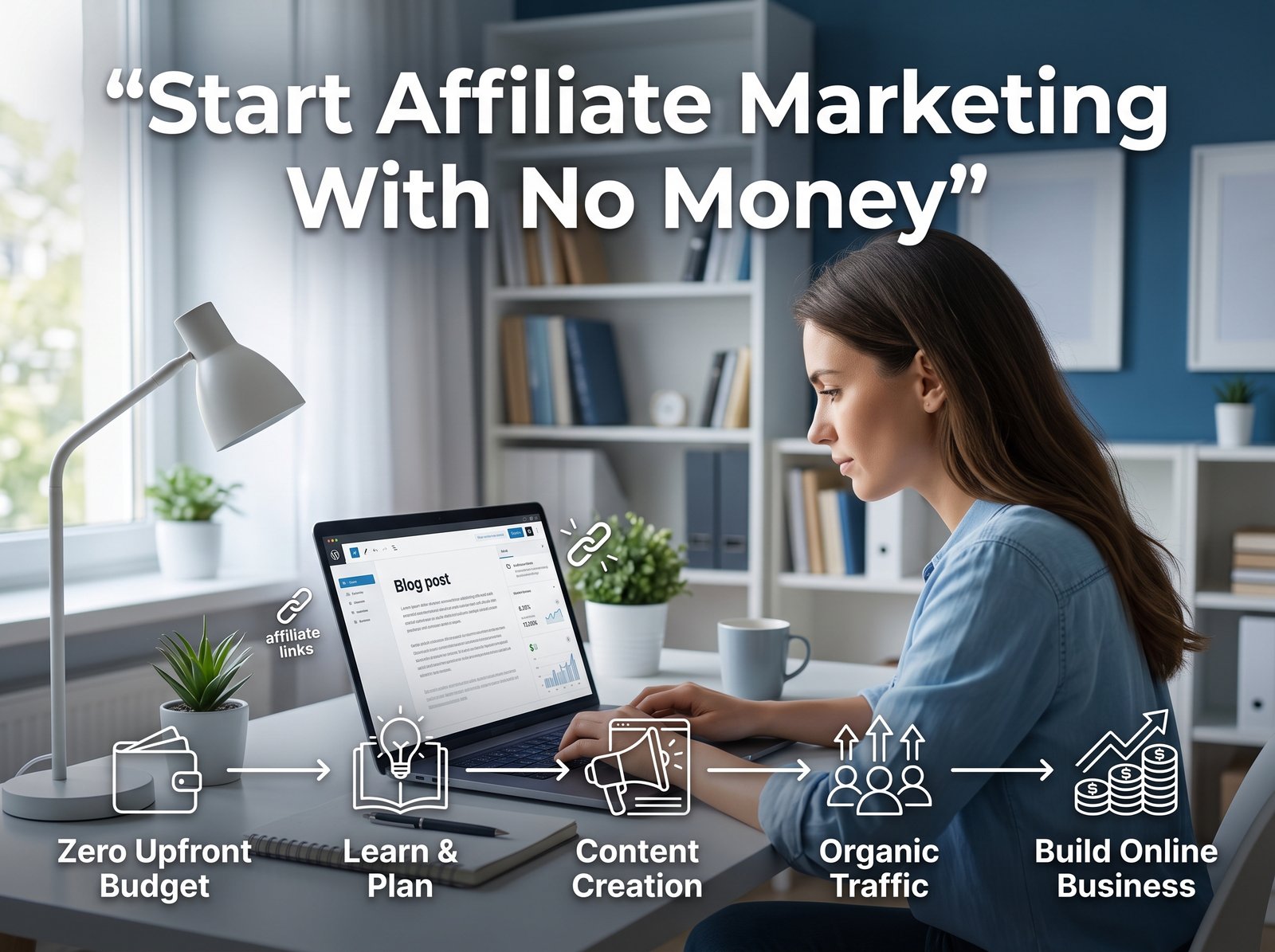 How to start affiliate marketing with no money using free platforms, content, and organic traffic